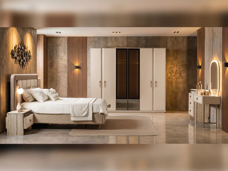 Bern Bedroom (Queen Frame With Headboard & Dresser With Mirror & 2 Nightstand)