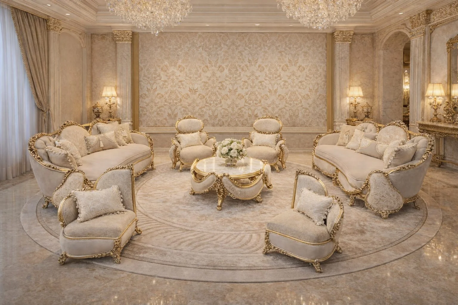 Versailles Royal Gilded Living Room Collection