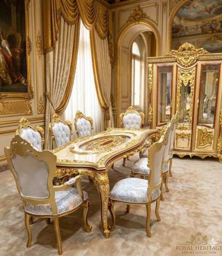 The Golden Heritage Crimson & Alabaster Dining Suite
