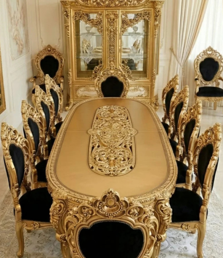 The Golden Onyx & Midnight Velvet Dining Suite