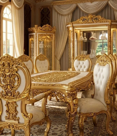 The Golden Palace Ivory & Filigree Dining Suite