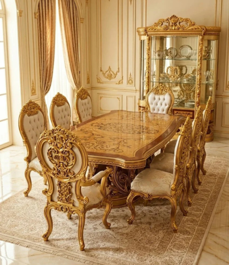 The Golden Sovereignty Burl Wood & Gilt Dining Suite
