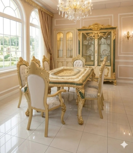 The Emerald Sovereign Gilded Dining Suite
