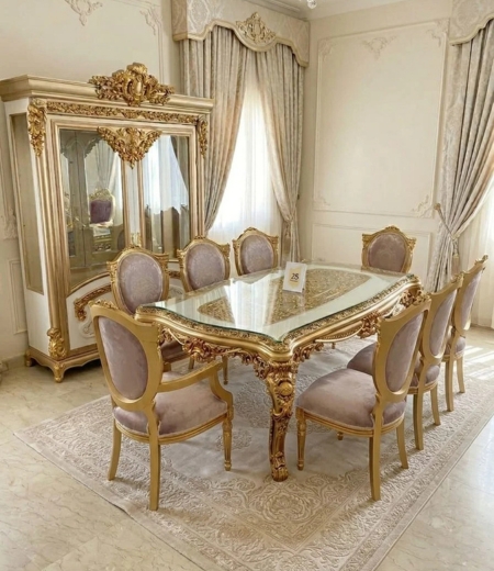 The Empress Mauve & Champagne Gilt Dining Suite