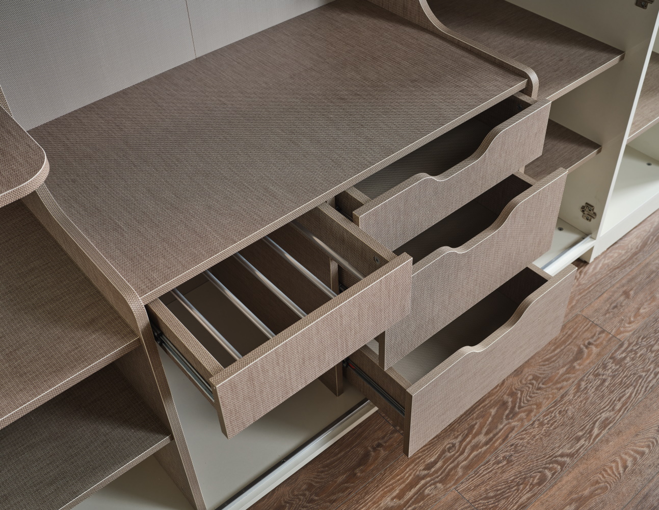 Marsel Bedroom (Queen Frame With Headboard & Dresser With Mirror & Ottoman & 2 Nightstand) - Image 7