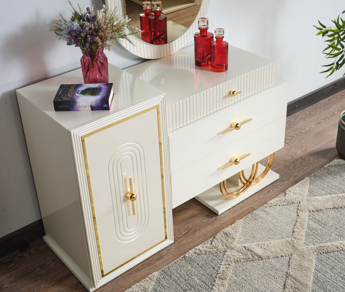 Marsel Bedroom (Queen Frame With Headboard & Dresser With Mirror & Ottoman & 2 Nightstand) - Image 5