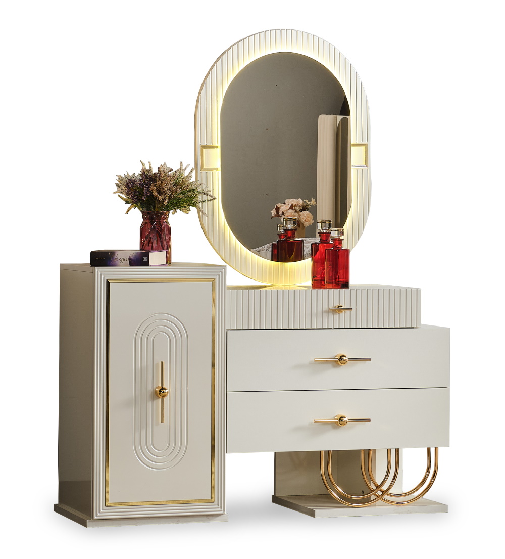 Marsel Bedroom (Queen Frame With Headboard & Dresser With Mirror & Ottoman & 2 Nightstand) - Image 13