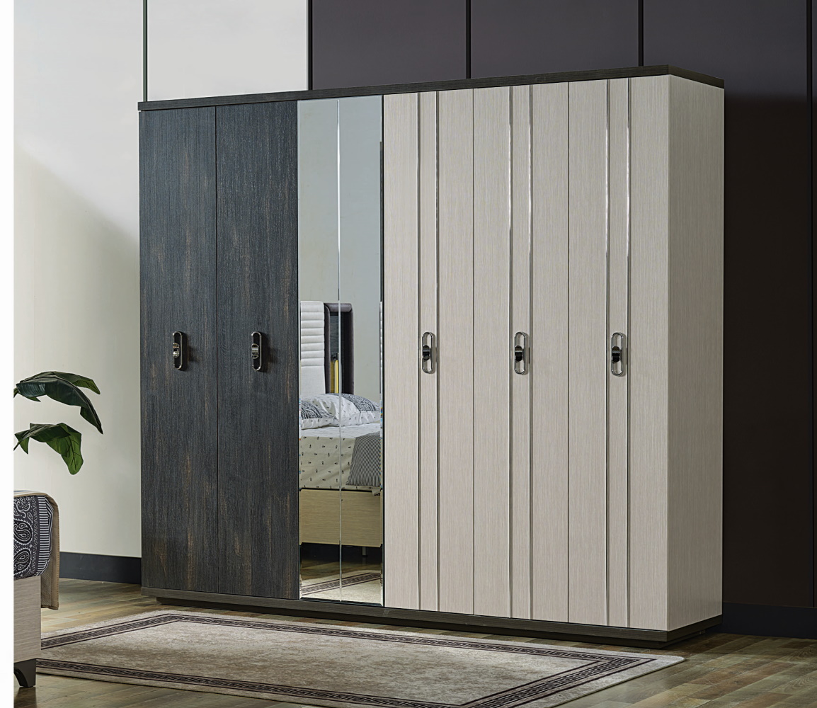 Nero Bedroom (Queen Storage Bed With Headboard & Dresser With Mirror & 2 Nightstand ) Fast Delivery