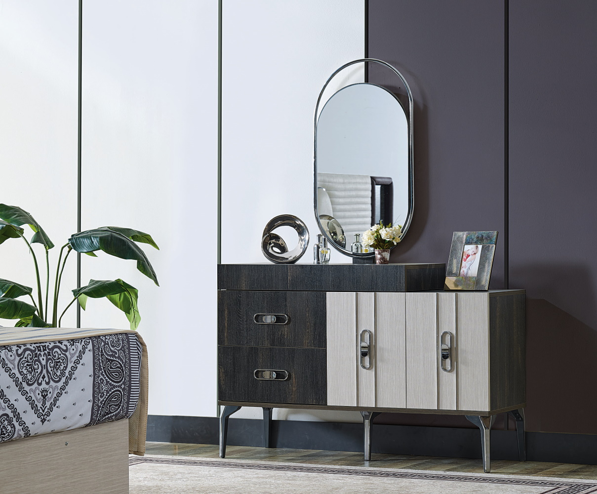 Nero Bedroom (Queen Storage Bed With Headboard & Dresser With Mirror & 2 Nightstand ) Fast Delivery - Image 5