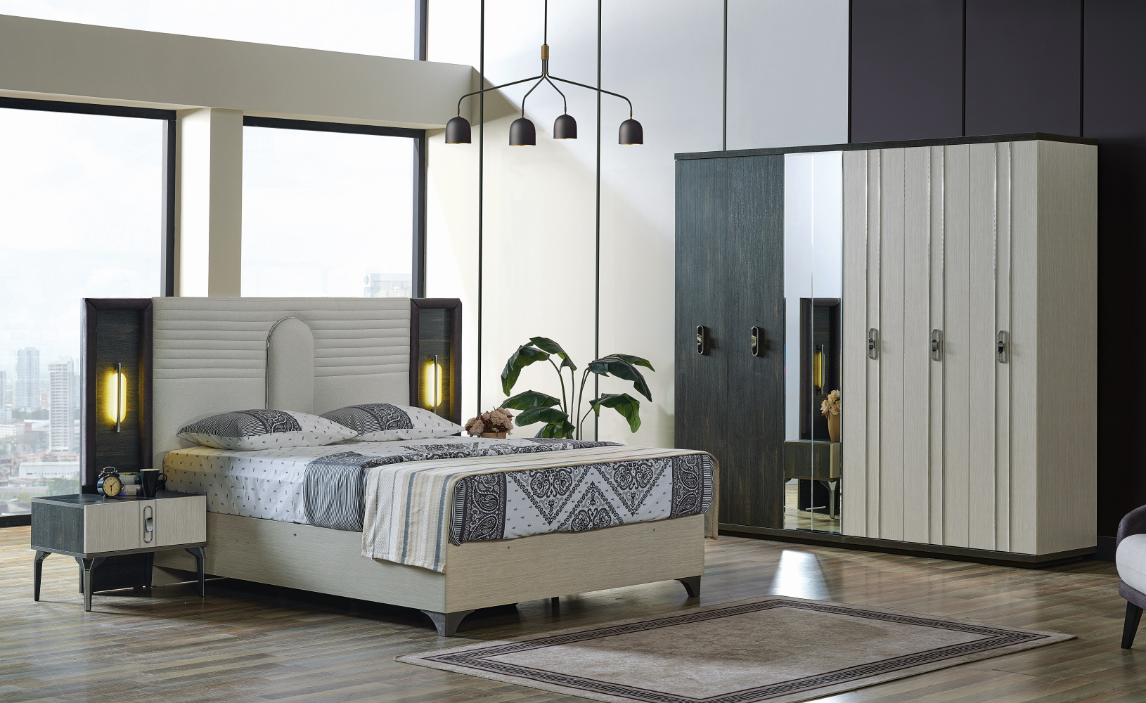 Nero Bedroom (Queen Storage Bed With Headboard & Dresser With Mirror & 2 Nightstand ) Fast Delivery - Image 8