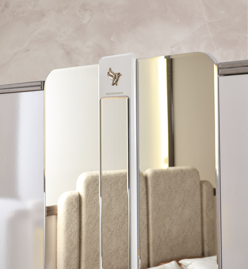 Nirvana Bedroom (Queen Bed & Dresser With Mirror & Ottoman & 2 Nightstand With Back ) - Image 16