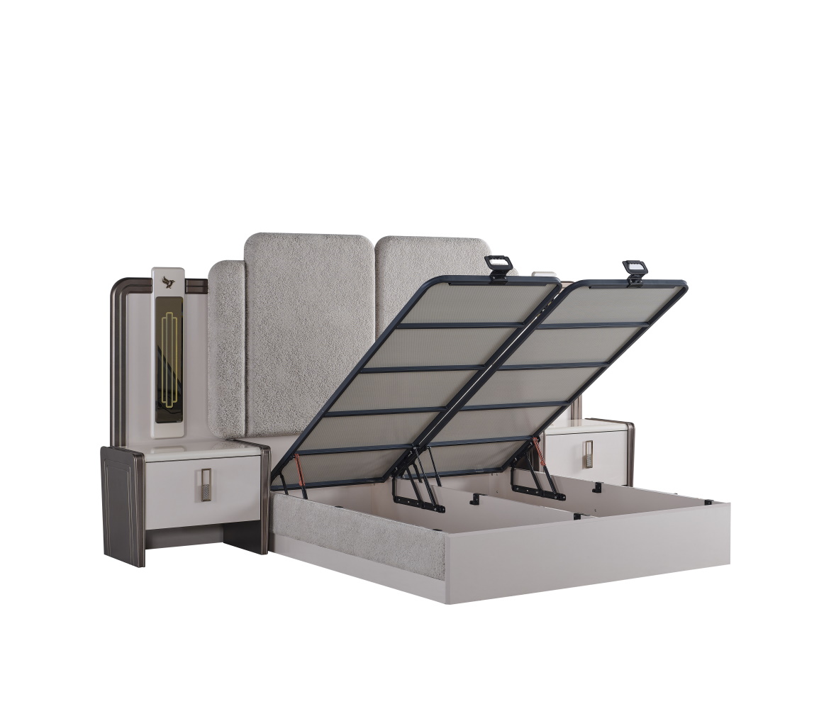 Nirvana Bedroom (Queen Bed & Dresser With Mirror & Ottoman & 2 Nightstand With Back ) - Image 9