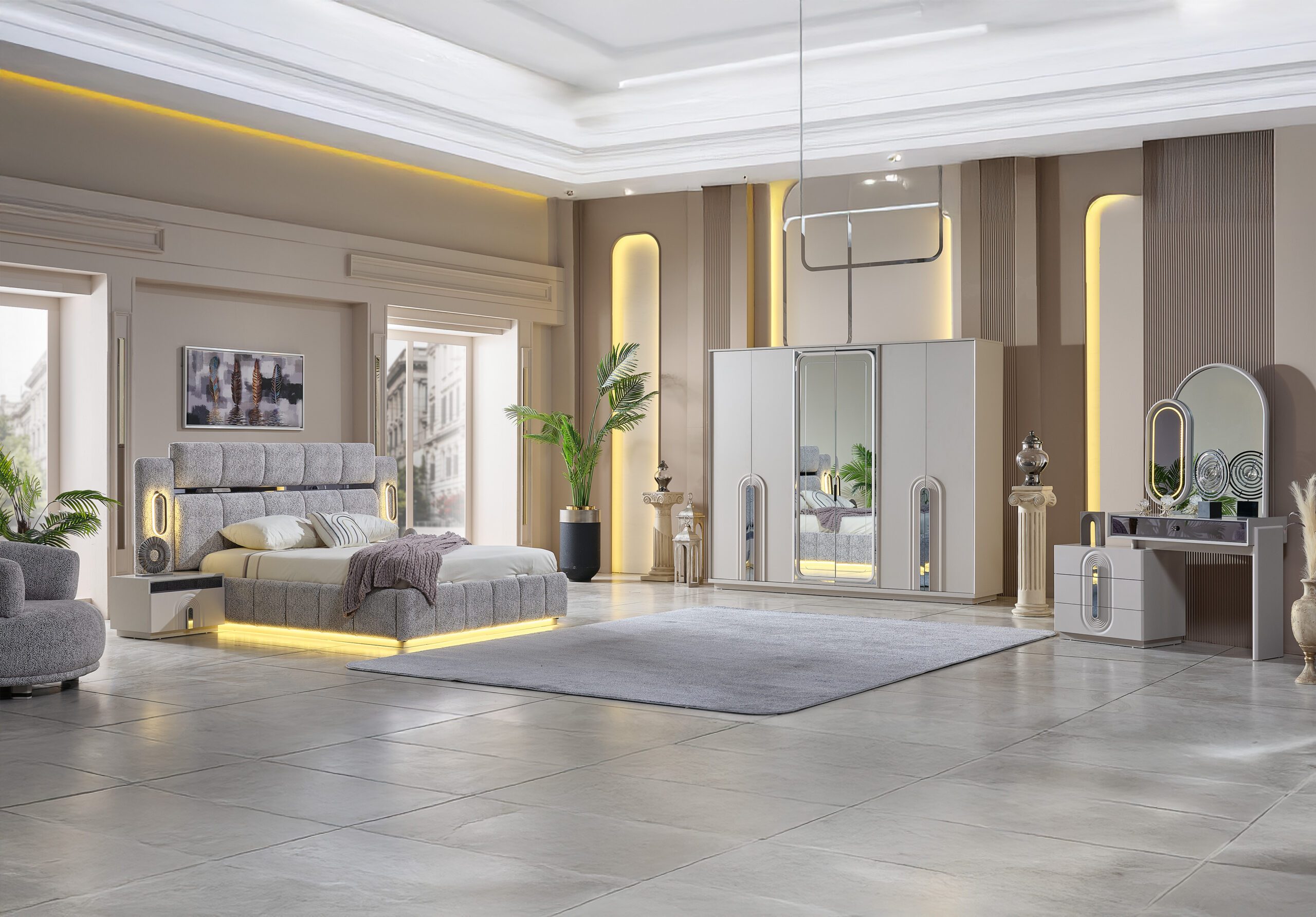 Parma Bedroom (Queen Frame With Headboard & Dresser With Mirror & 2 Nightstand) - Image 17