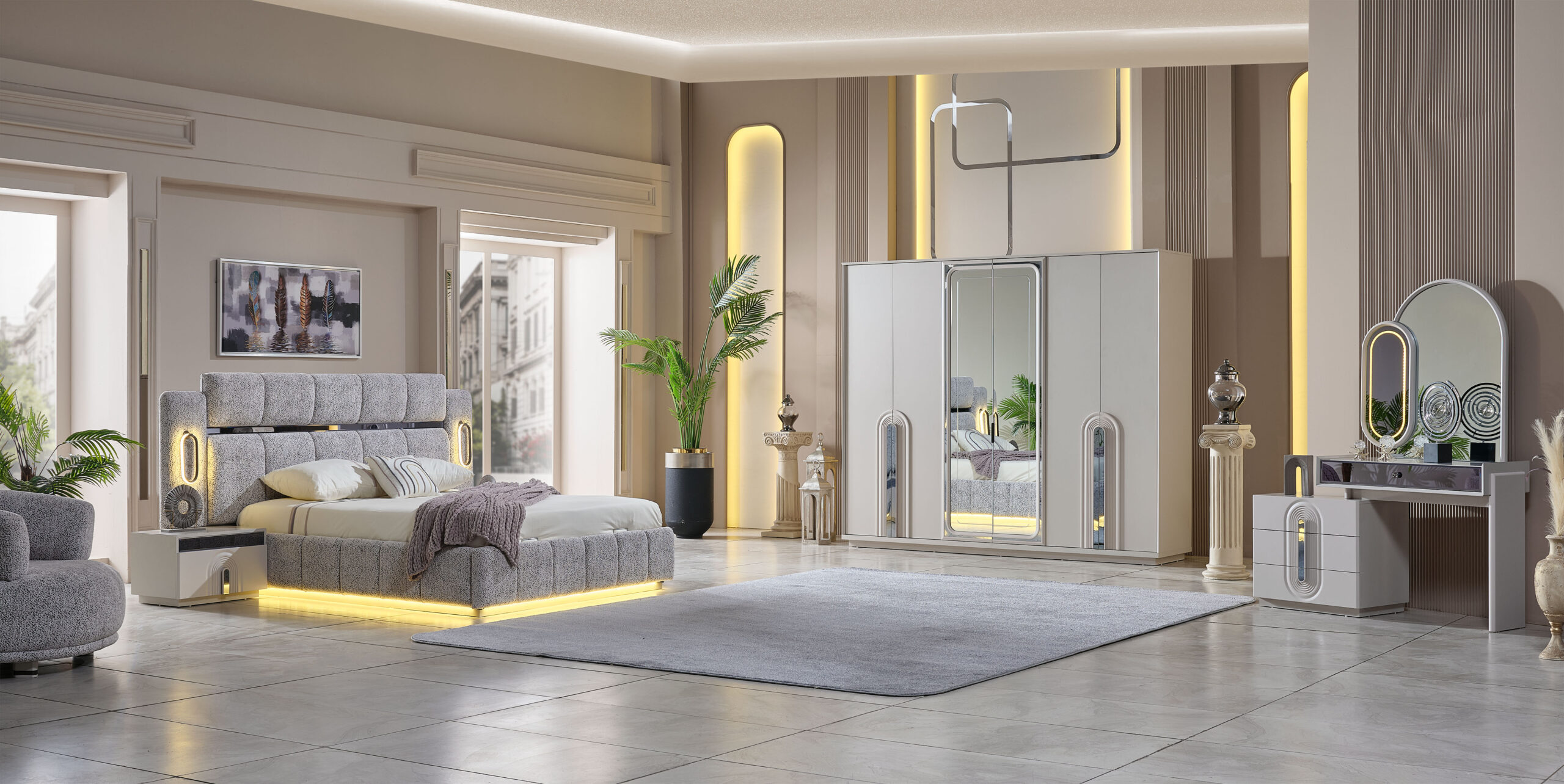 Parma Bedroom (Queen Frame With Headboard & Dresser With Mirror & 2 Nightstand) - Image 28