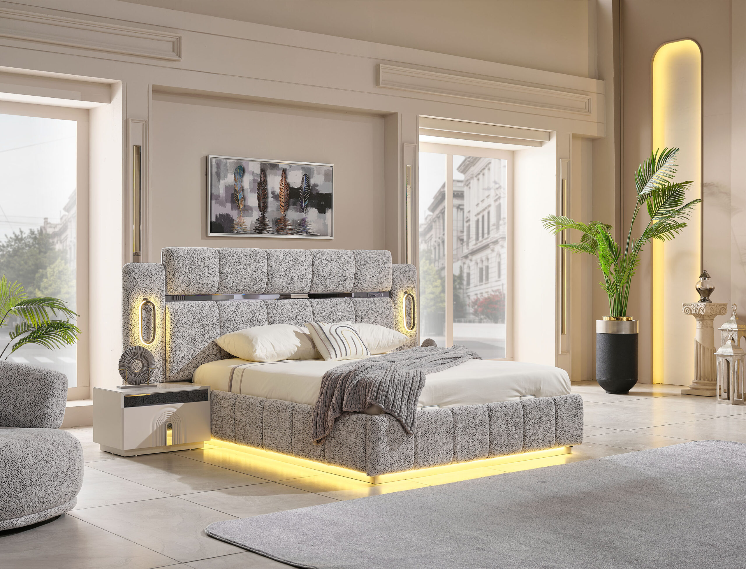 Parma Bedroom (Queen Frame With Headboard & Dresser With Mirror & 2 Nightstand) - Image 18