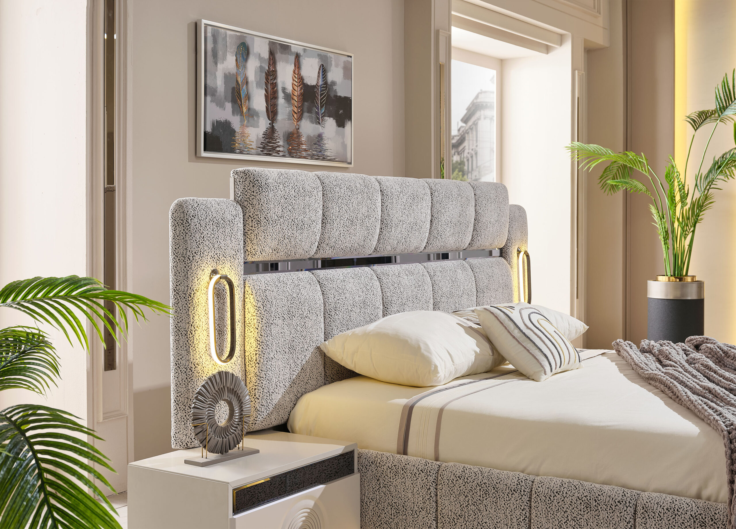 Parma Bedroom (Queen Frame With Headboard & Dresser With Mirror & 2 Nightstand) - Image 3