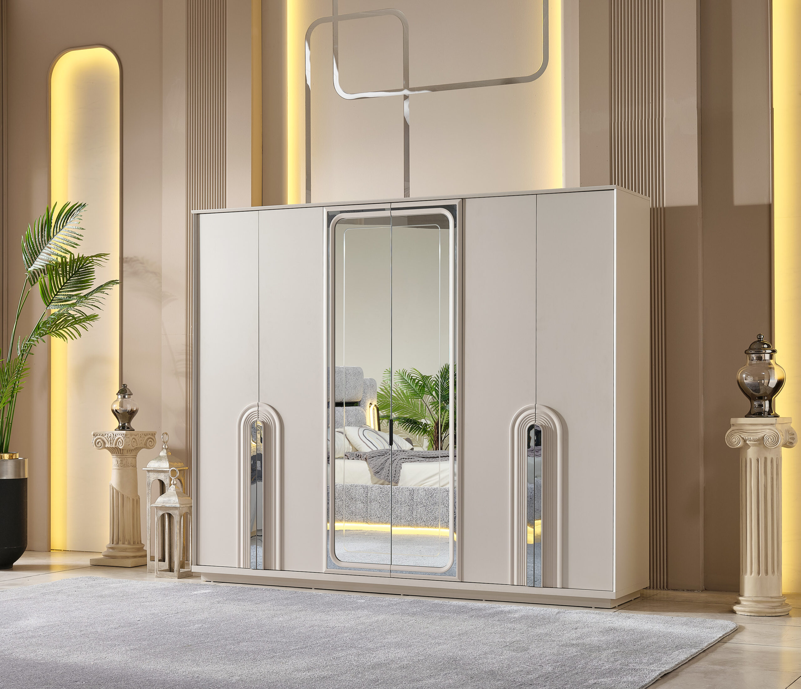 Parma Bedroom (Queen Frame With Headboard & Dresser With Mirror & 2 Nightstand) - Image 4