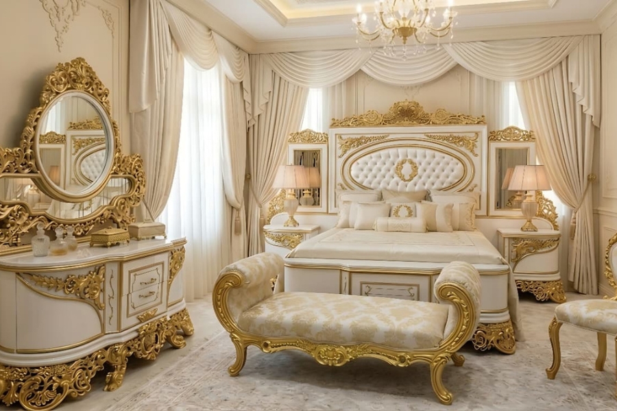 Imperial Pearl & Gold Bedroom Suite (Luxury Victorian Edition)