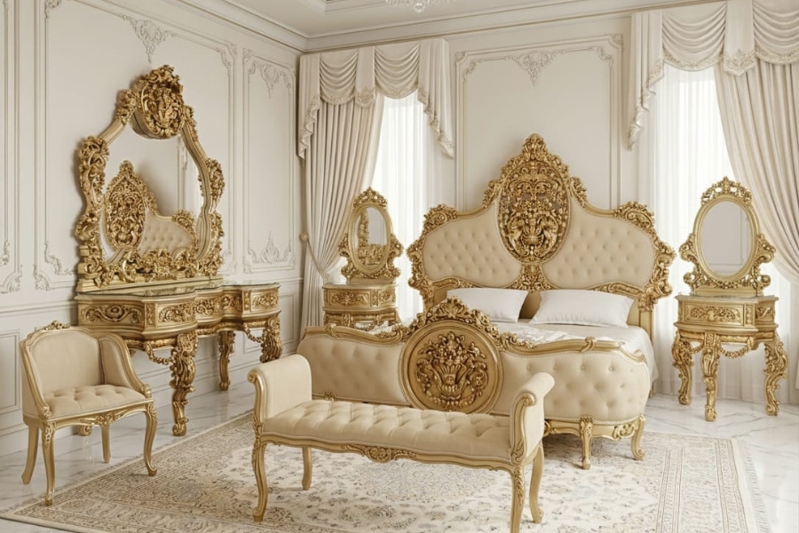 Royal Champagne & Gold Regency Suite (Victorian Masterpiece)