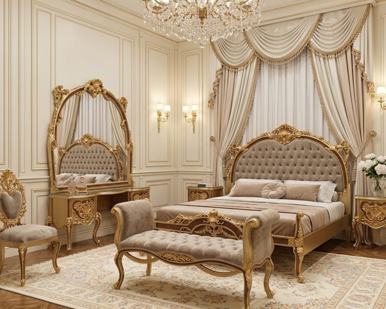 Royal Crimson & Gold Baroque Master Suite | Sovereign Collection