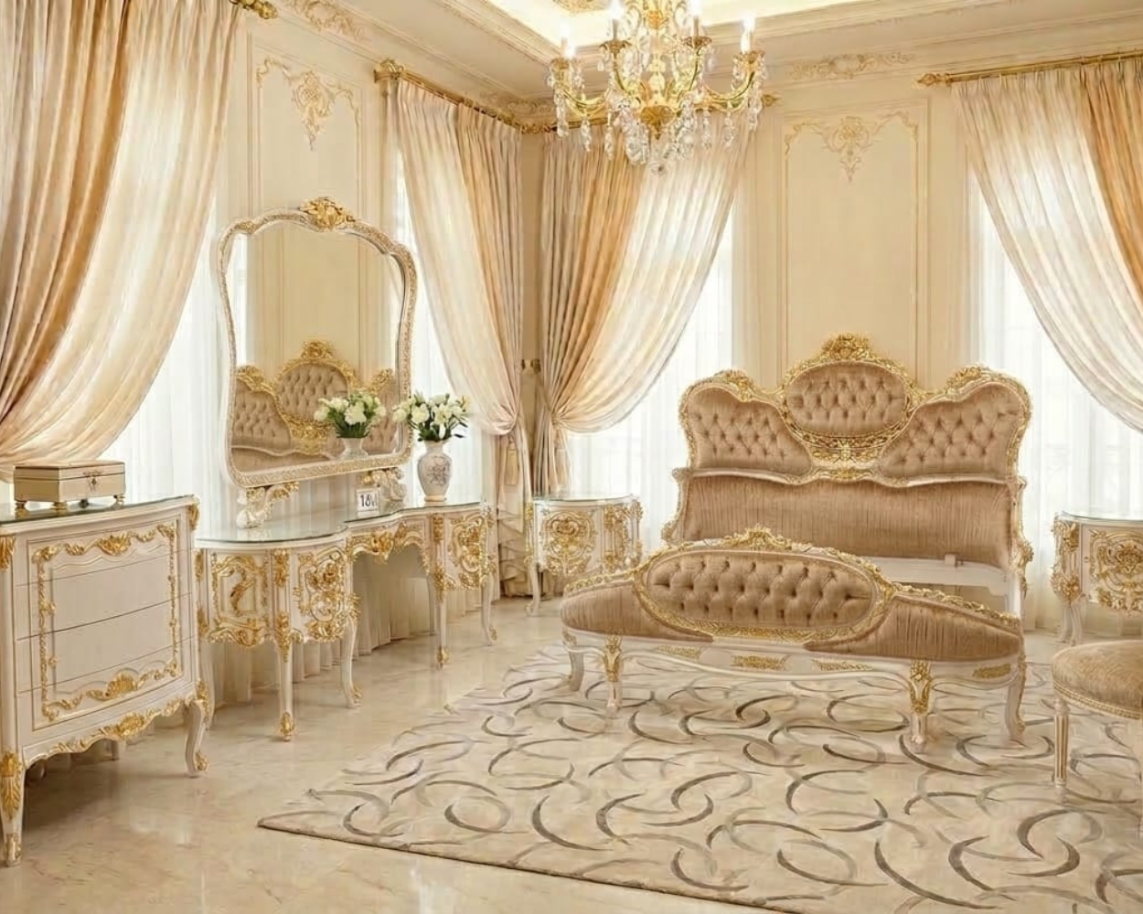 Imperial Crimson & Gold Baroque Master Suite | Royal Gilded Edition
