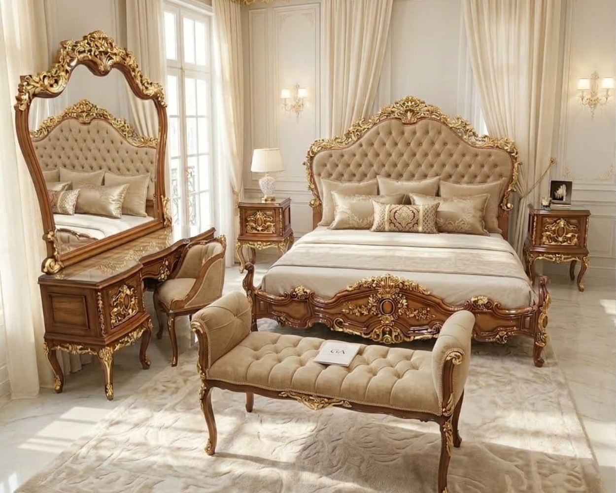 Grand Sovereign Gold & Damask Baroque Master Suite | Royal Gilded Edition