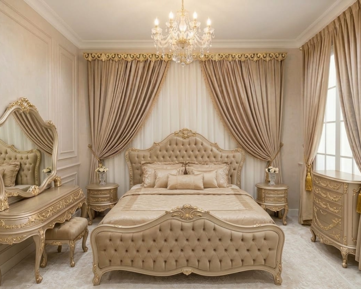 Sovereign Oak & Gilded Gold Imperial Bedroom Collection