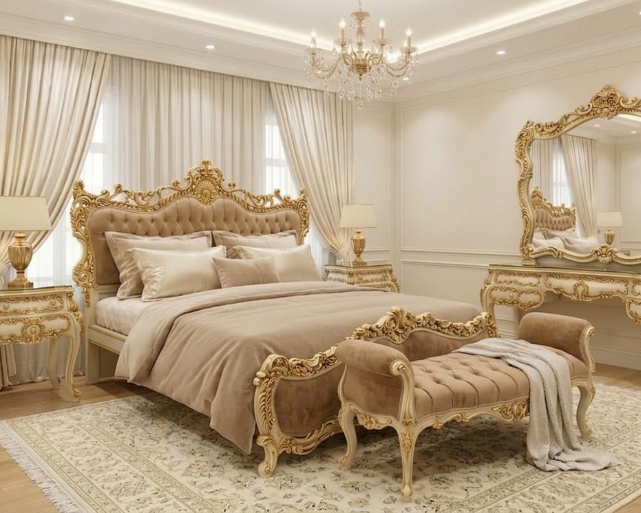 Royal Imperial Gilded Master Suite | Antique Bronze & Alabaster Edition