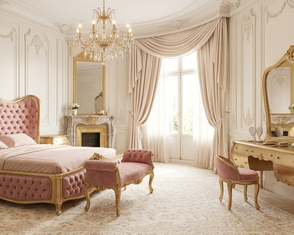 The Versailles Rose & Gold Master Bedroom Collection