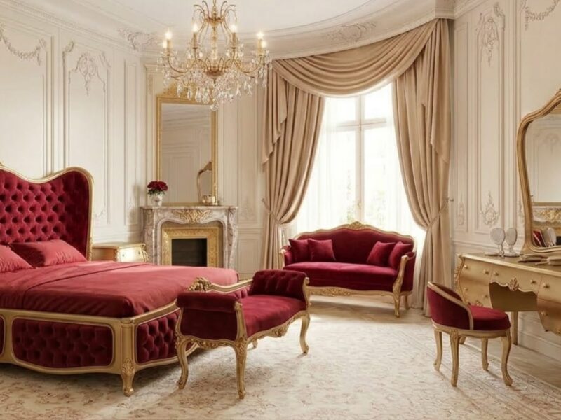 The Imperial Ruby & Gold Royal Bedroom Set