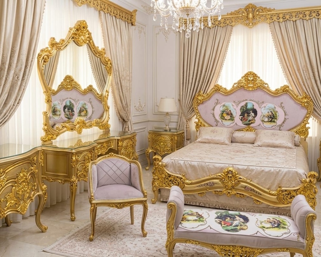 The Monarch Heritage Hand-Painted Bedroom Masterpiece