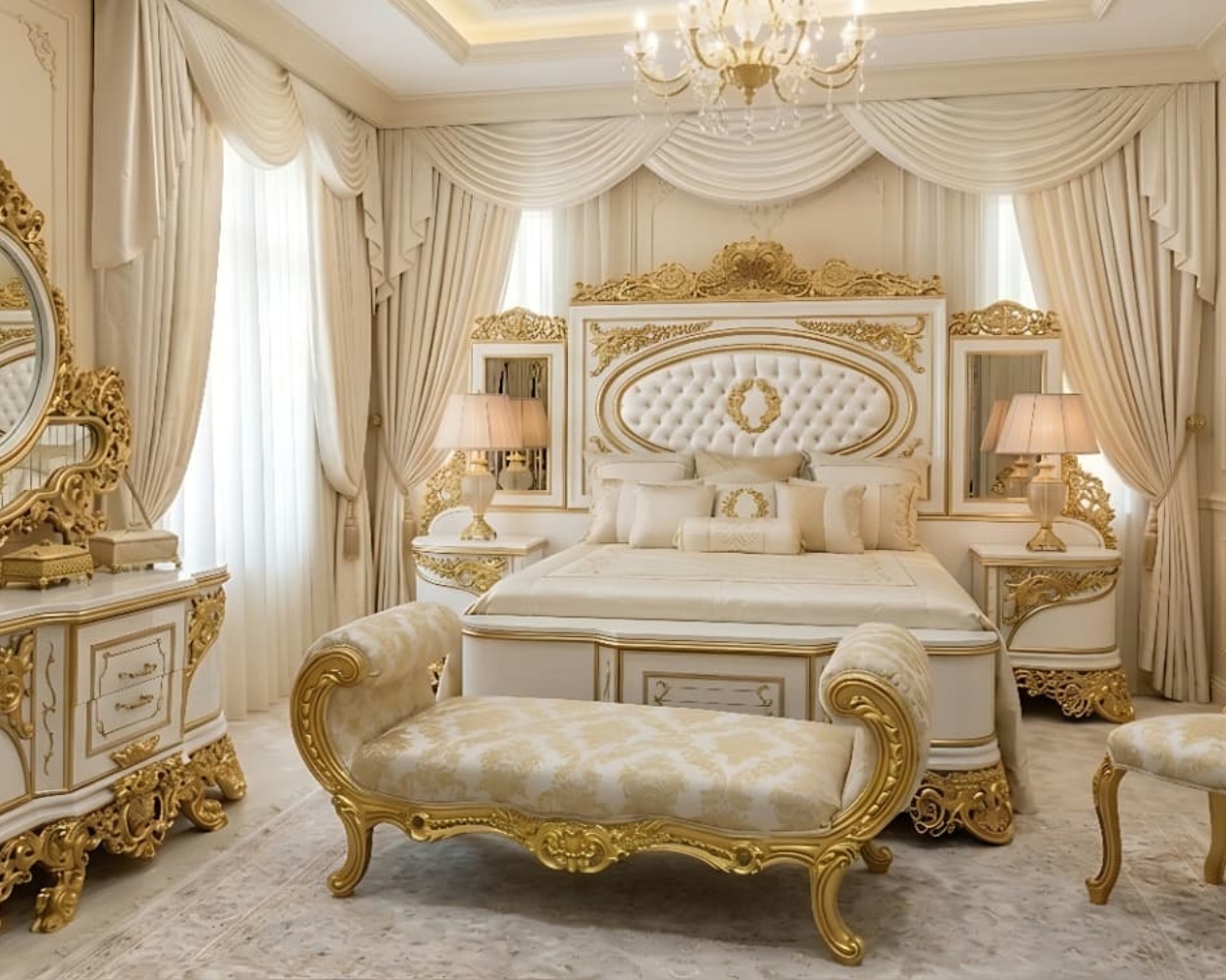Imperial Pearl & Gold Bedroom Suite (Luxury Victorian Edition)