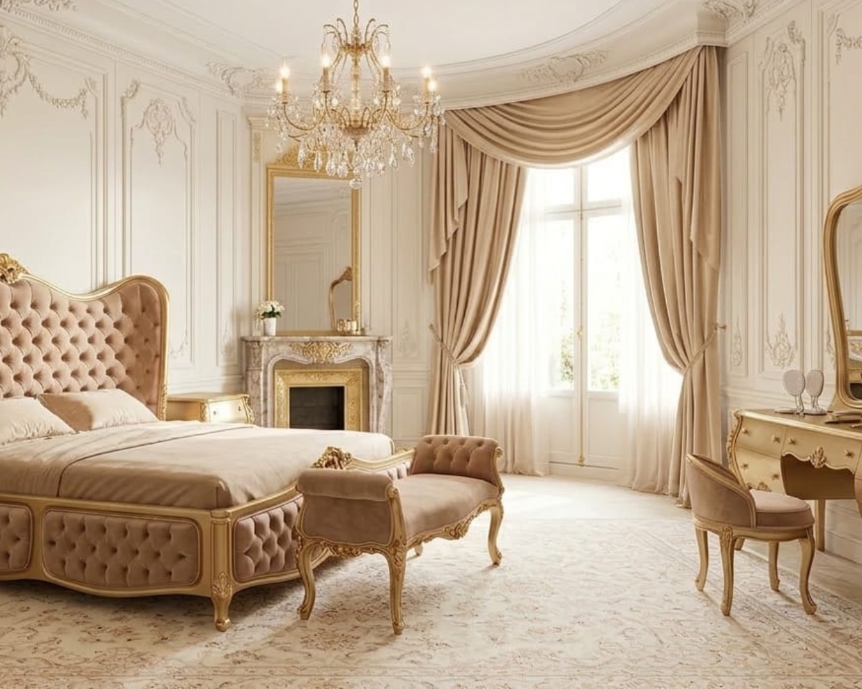 The Grand Regency Champagne & Gold Bedroom Suite