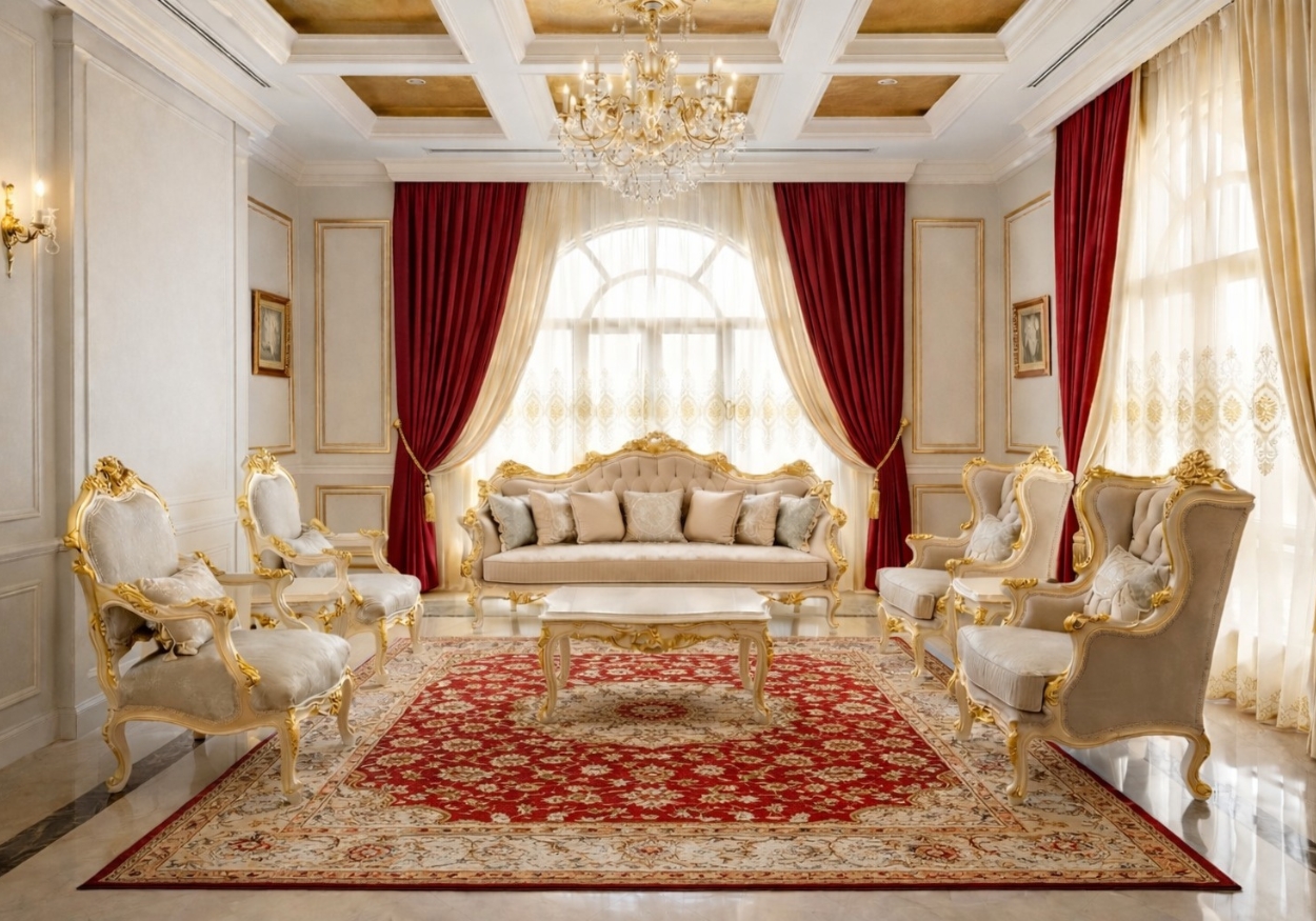 Grand Estate Ornate Living Room Suite – European-style
