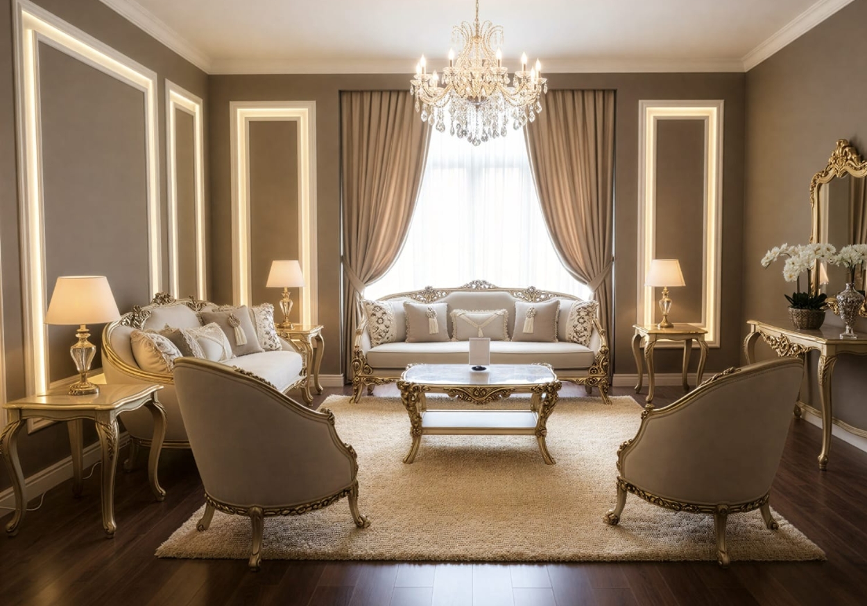 Grand Royal Victorian Heritage Living Room Set