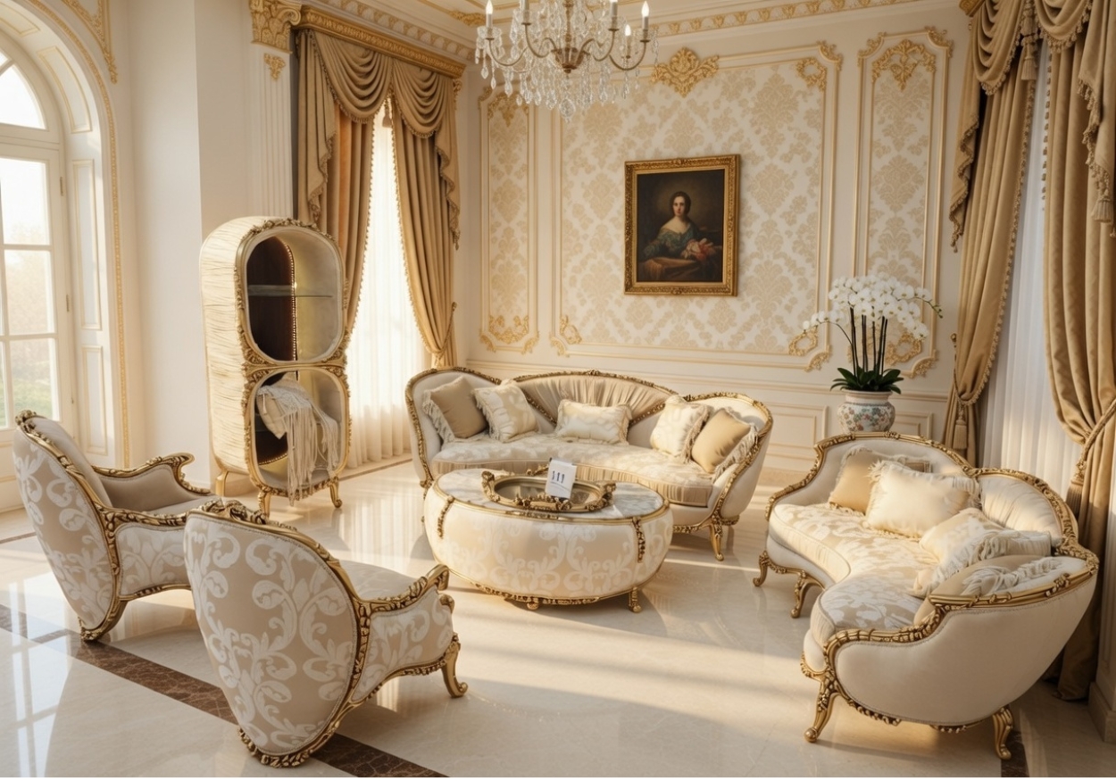 Heritage Traditional Living Room Furniture | Deep-Button Tufted Craftsmanship