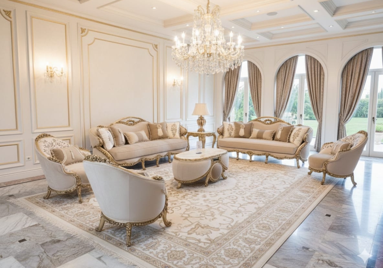 Luxury Traditional Palace Furniture: Ornate Hand-Carved Masterpiece Collection