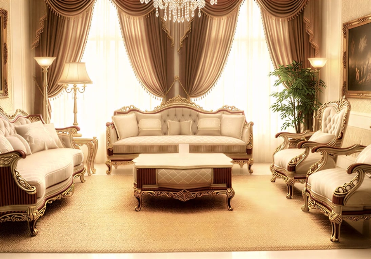 mperial Majesty: Hand-Carved Royal Victorian Living Room Set