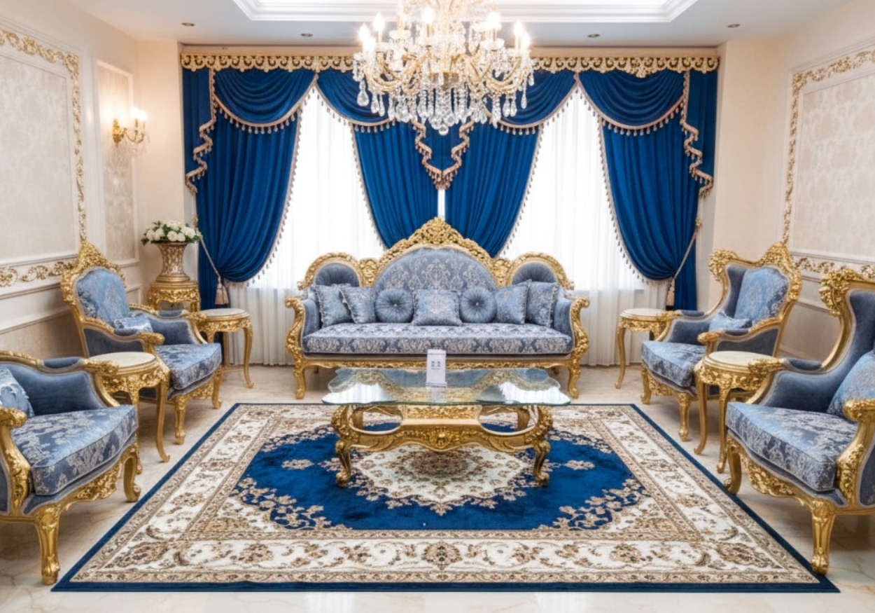 The Crown Jewel: Premium Hand-Carved Royal Victorian Living Room Set