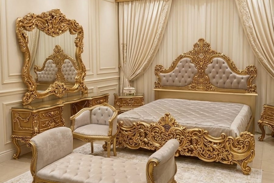 Sovereign Champagne & Gold Bedroom Suite (Elite Baroque Collection)