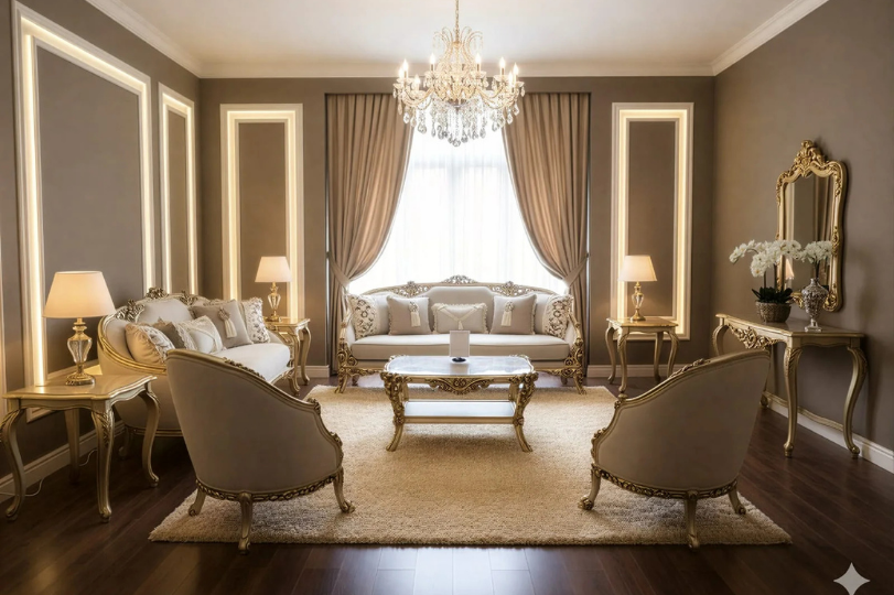 Grand Royal Victorian Heritage Living Room Set