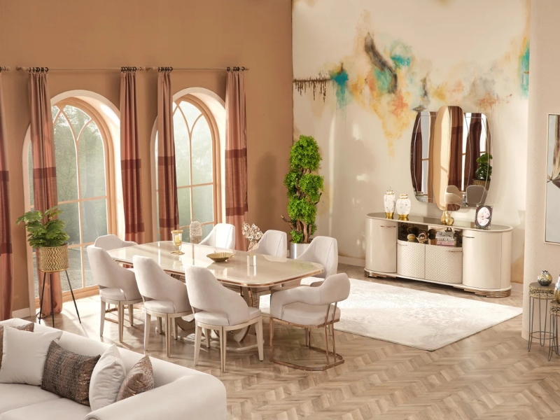 Paris Diningroom (Consol With Mirror & Dining Table & 6 Dining Chair)