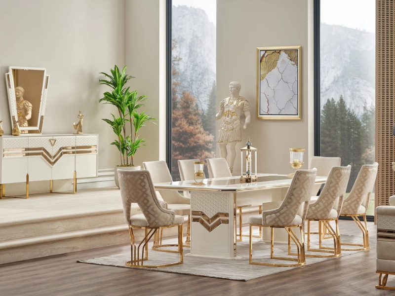 Zen Diningroom (Consol With Mirror & Dining Table & 6 Dining Chair)