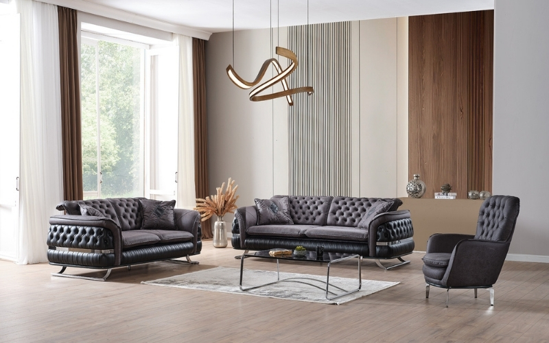 Bravo 3-pieces (Sofa & Loveseat & Chair) Livingroom Set Black