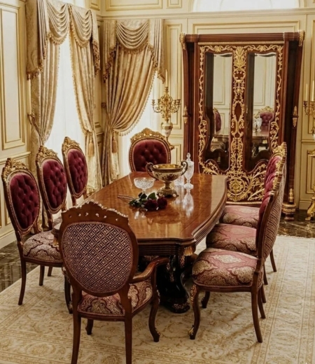 The Imperial Mahogany & Crimson Baroque Dining Suite