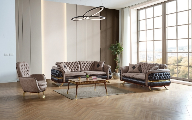 Bravo 3-pieces (Sofa & Loveseat & Chair) Livingroom Set Brown