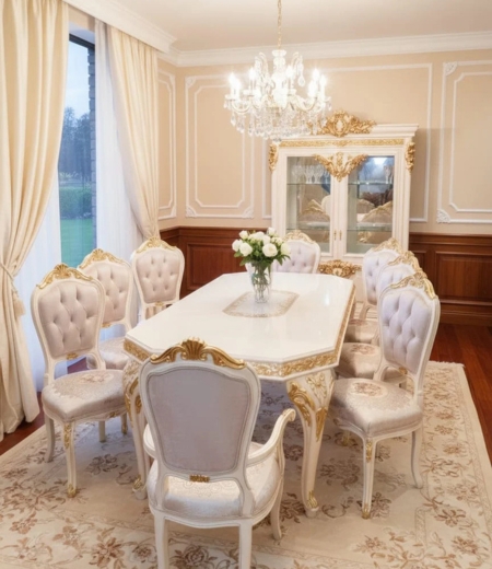 The Pearl & Gold Neoclassical Dining Suite
