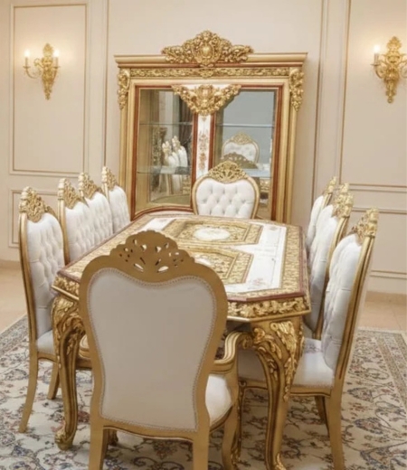 The Versailles Alabaster & Gold Dining Estate
