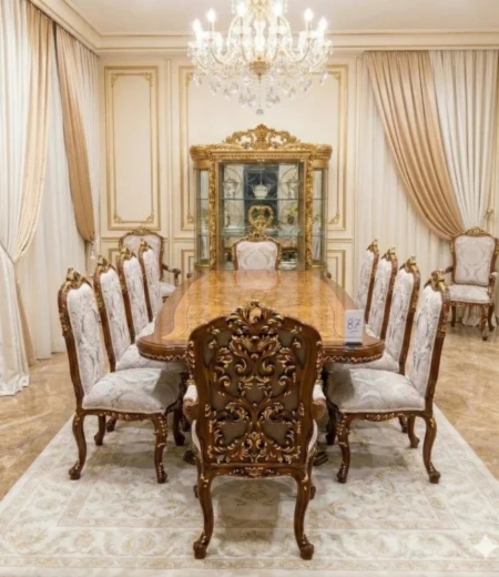 The Victorian Heritage Burl Walnut Dining Suite