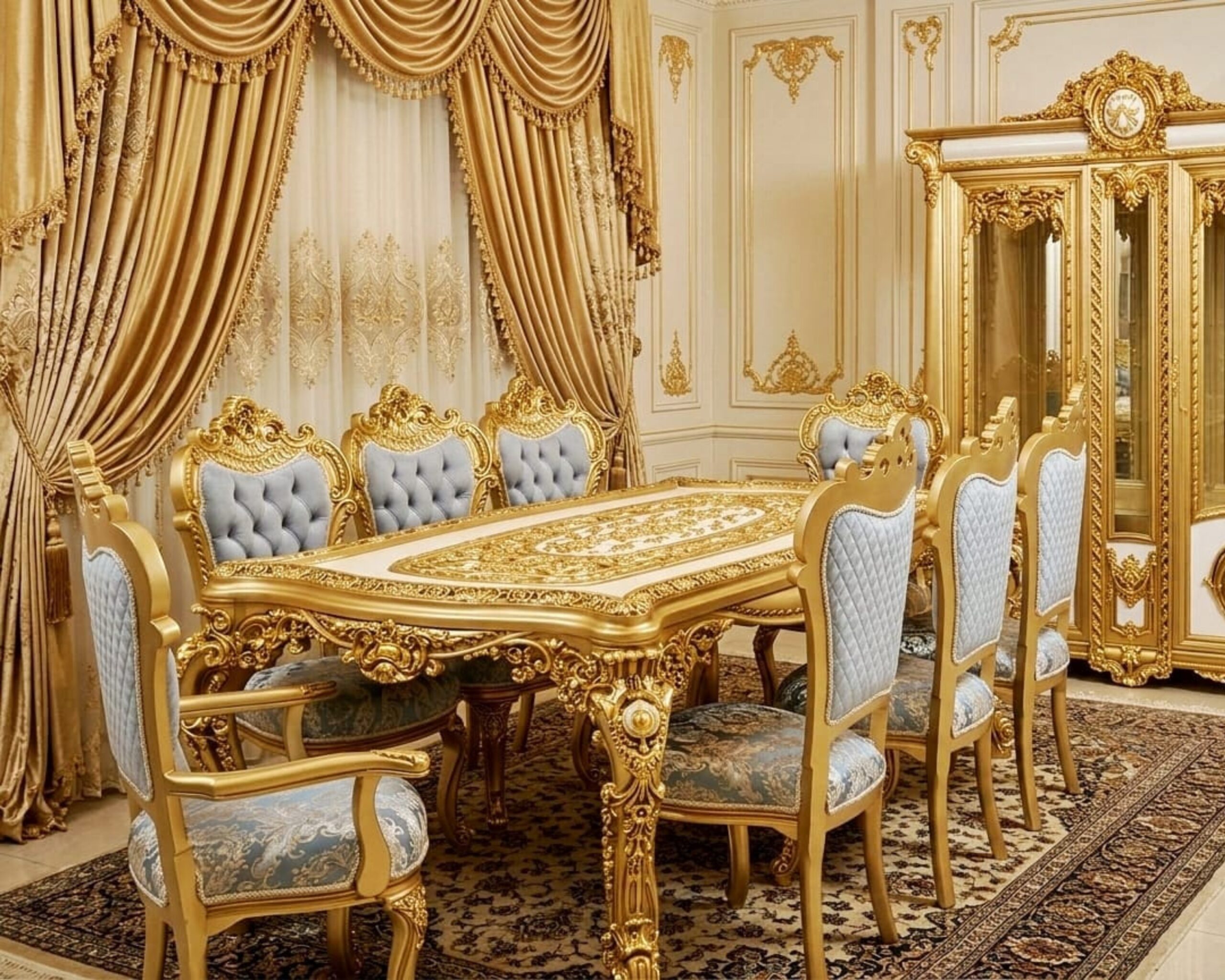 The Azure Sky Imperial Gilded Dining Suite